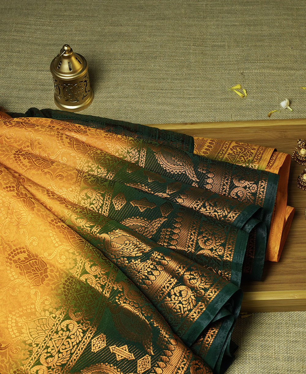 Soft Silk Saree yellow and green