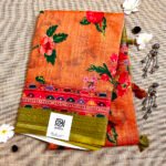 Brown Color Floral Digital Print Linen Silk Saree LDP010823S12