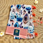 Digital Floral Printed Cotton Linen Silk Saree LLC020823027