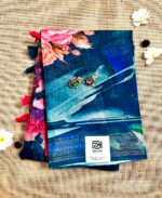 Floral Multicolor Digital Linen Print Saree - Image 2