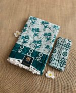 Green-hand-block-printed-mul-cotton-saree