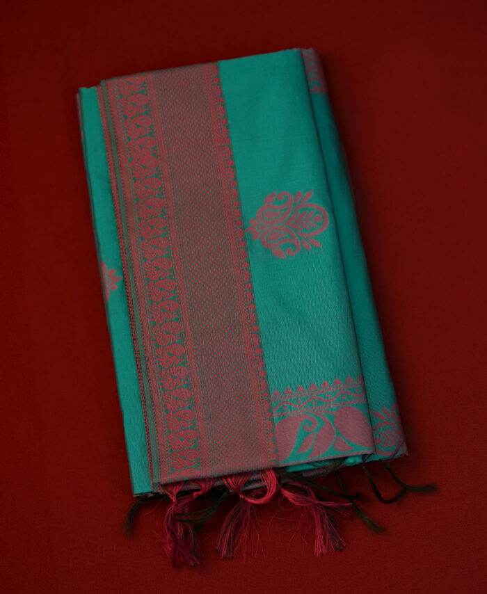 Ocean Blue Semi Silk Saree LSS0823036