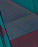 Ocean Blue Semi Silk Saree - Image 2