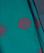Ocean Blue Semi Silk Saree - Image 3
