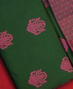 Dark Green Semi Silk Saree - Image 3