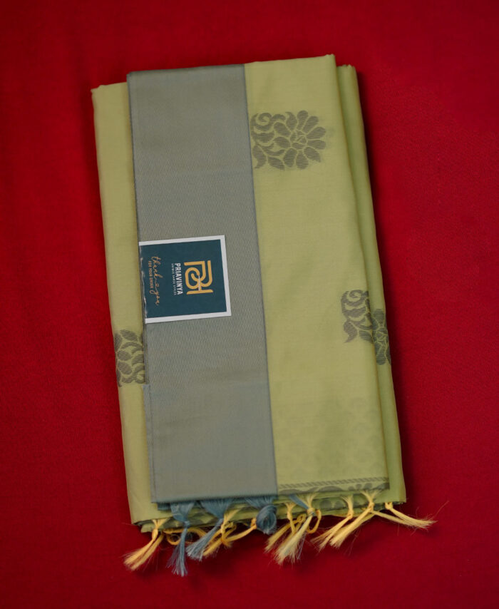 Pistachio Green Semi Silk Saree LSS0823041