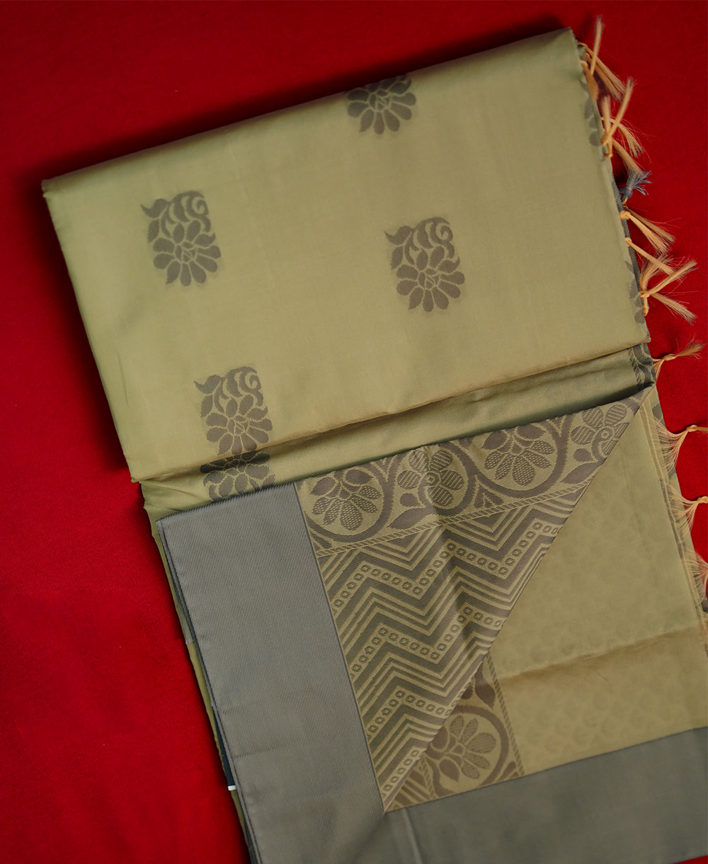 Pistachio Green Semi Silk Saree LSS0823041