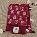 Maroon Color Digital Print linen Saree LPD060823S12