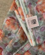 Multicolour Floral Pattern Organza Silk Saree - Image 2