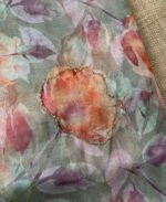 Multicolour Floral Pattern Organza Silk Saree - Image 4