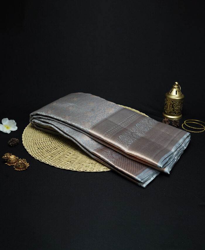 Silver Kanjivaram Saree