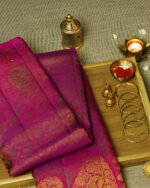 Dark Pink Shades Handwoven Wedding Silk Saree
