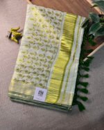 Traditional Kerala Kasavu Full Tissue Cotton Embroidery Saree